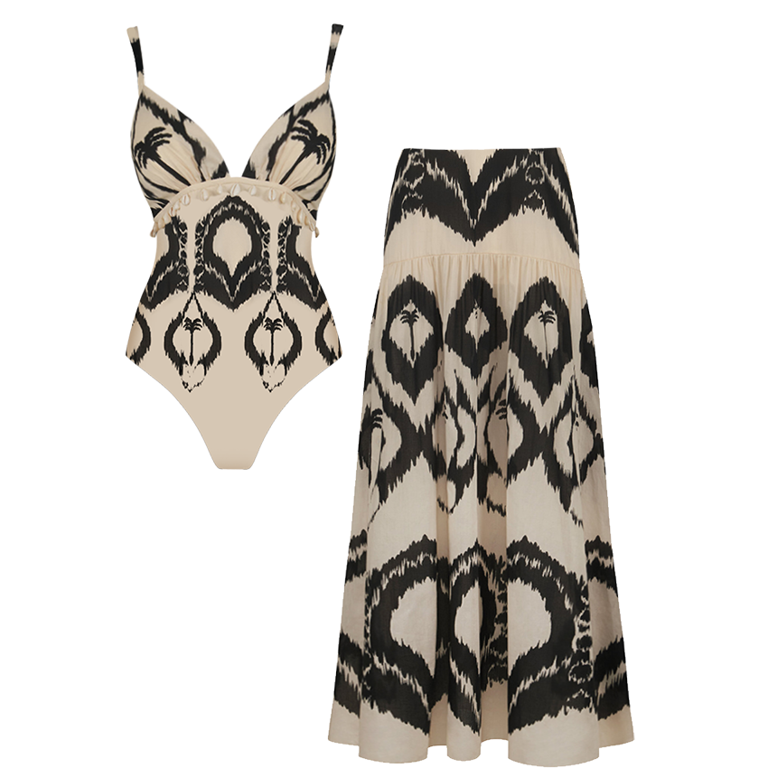 [Copy][Copy]V Neck Printed Swimsuit Set(s)