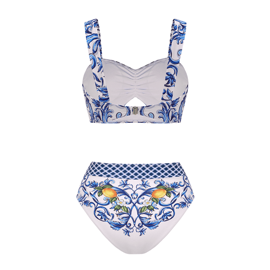 Cutout Lemon Printed Swimsuit Set(s)