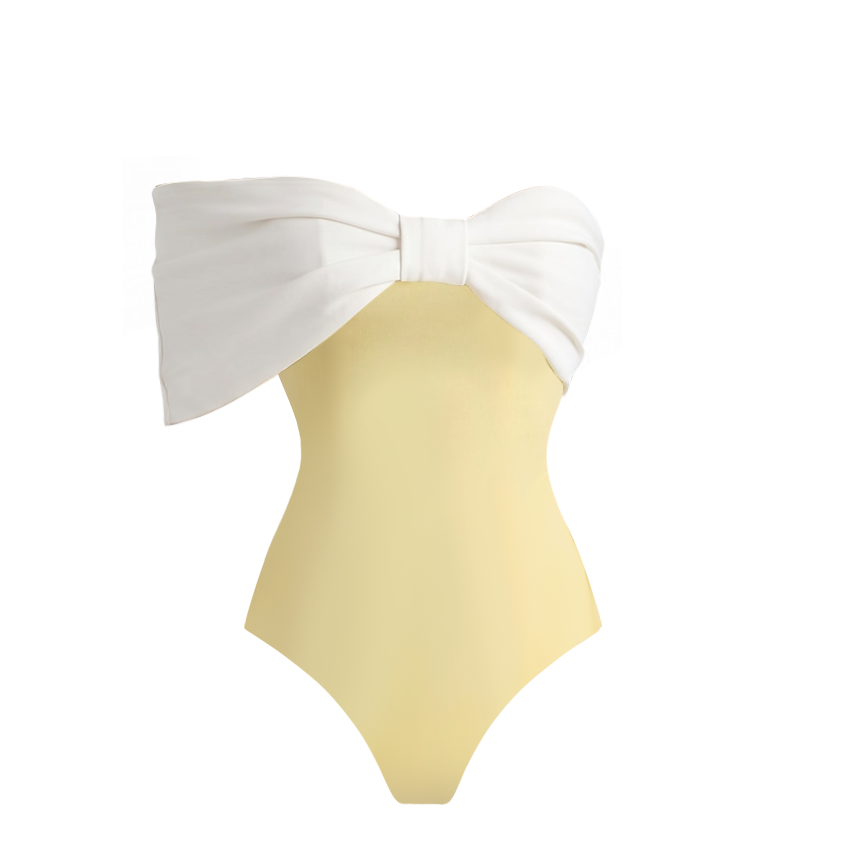 Color Block Bow Decor Swimsuit Set(s)