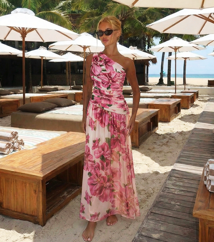 Pink Floral Printed Swimsuit Set(s)