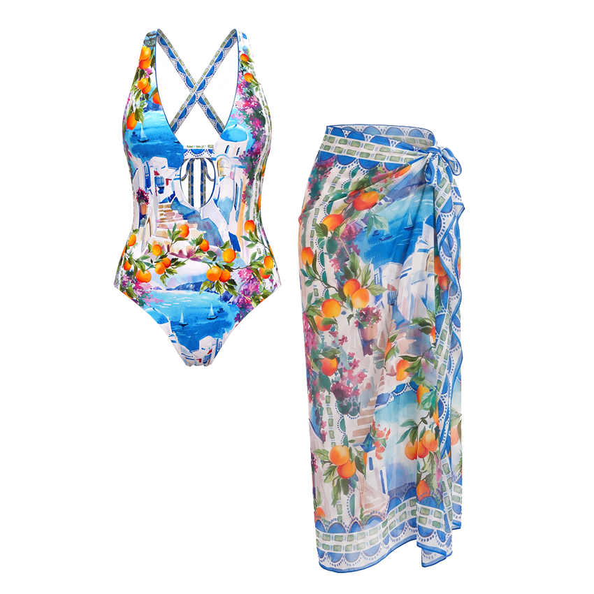 Reversible Landscape Print Swimsuit set(s)