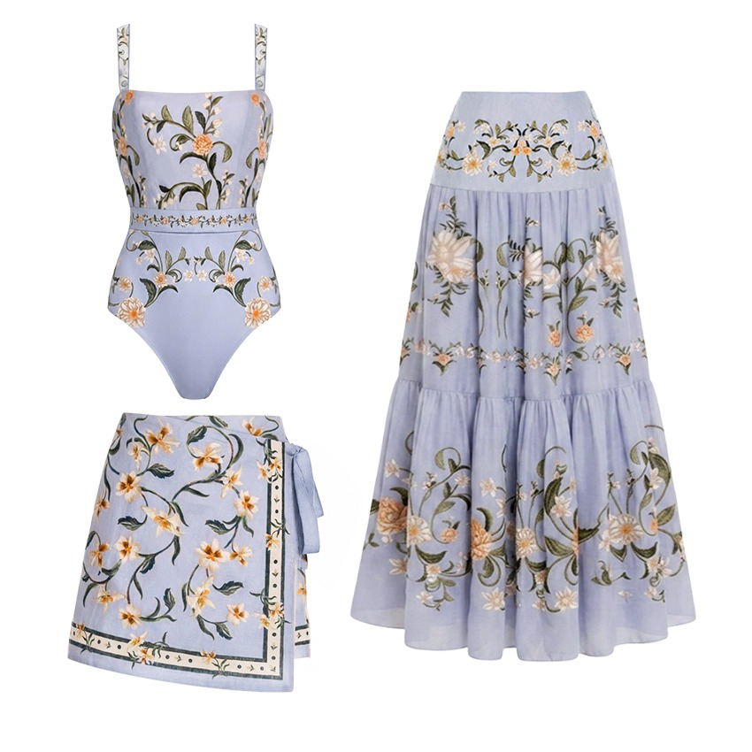 Adjustable Shoulder Strap Floral Print Swimsuit Set(s)