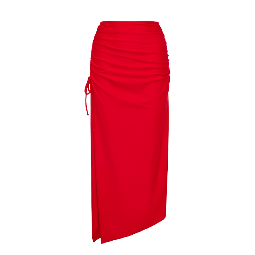 Red Halter Neckline Cutout  Swimsuit Set(s)