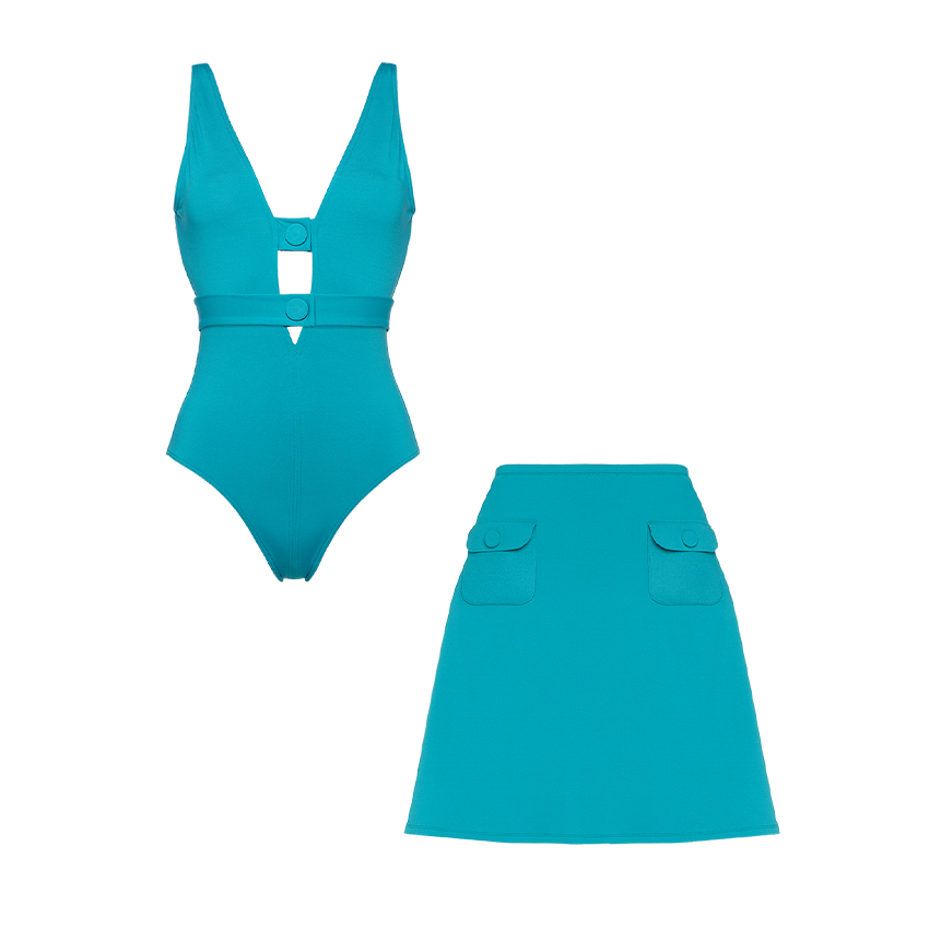Cutout Solid Color Swimsuit Set(s)