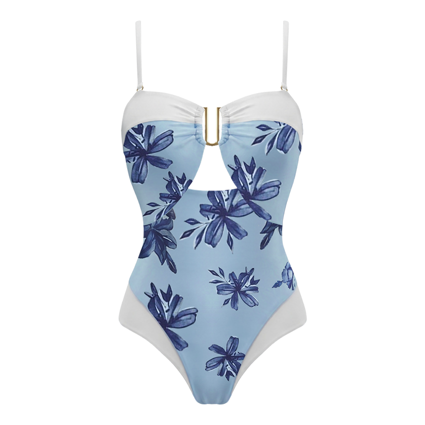 Sling Blue Lily Printed Swimsuit Set(s)