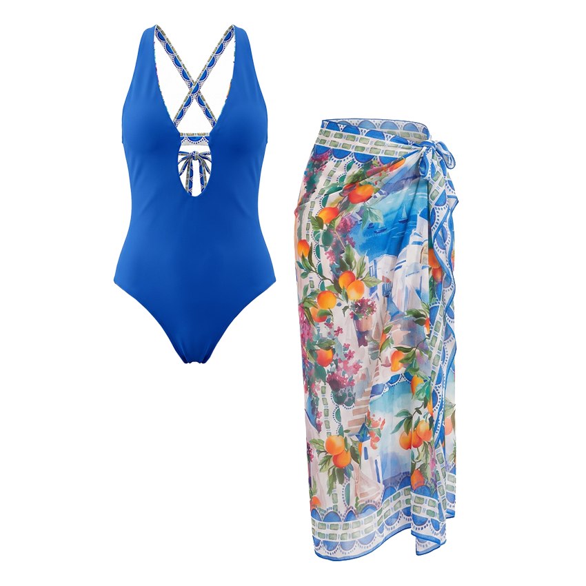 Reversible Landscape Print Swimsuit set(s)