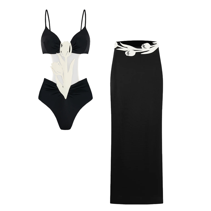 Monokini Tulip Decorate Swimsuit Set(s)