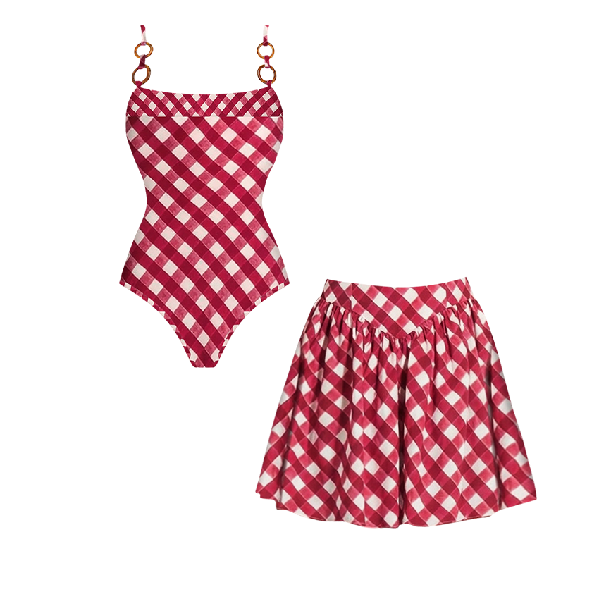 Plaid Printed Swimsuit Set(s)