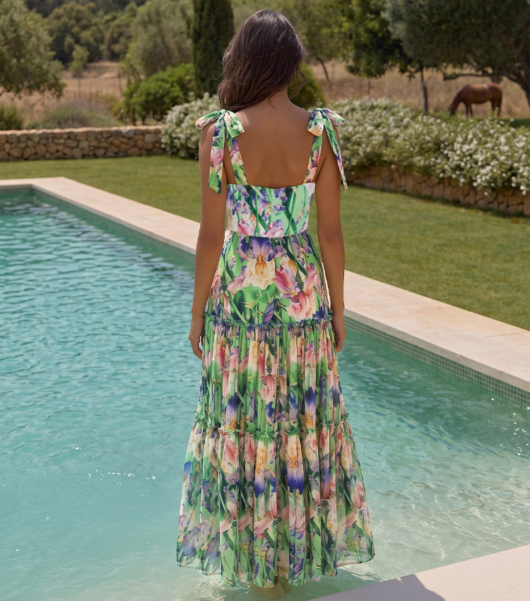 Iris Print Ruched Swimsuit Set(s)