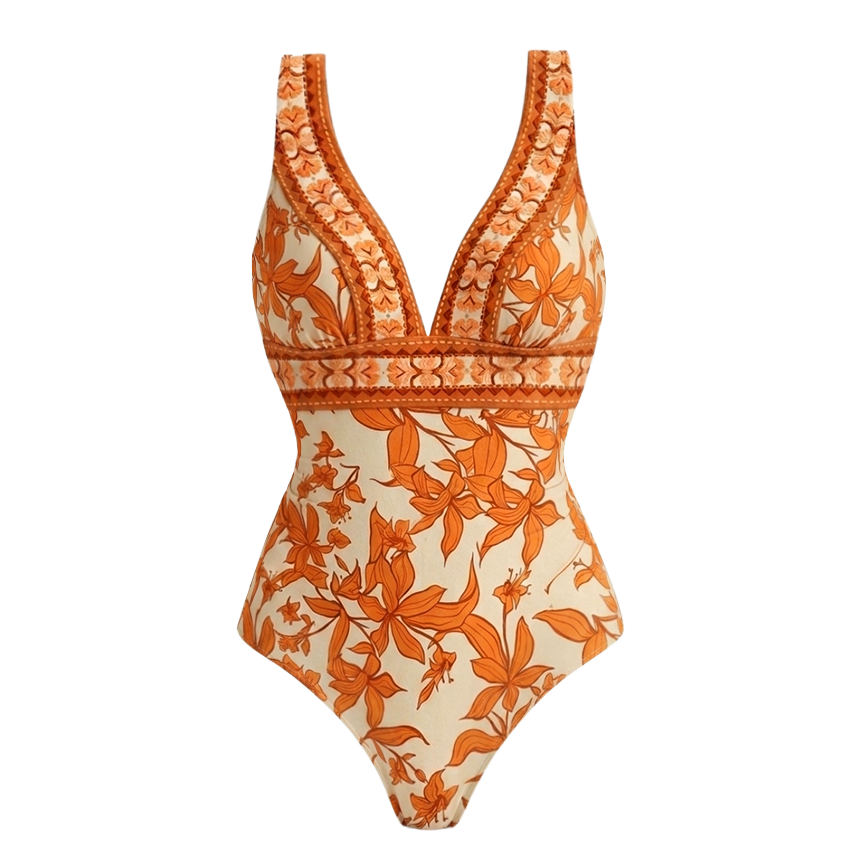 V Neck Printed Swimsuit Set(s)