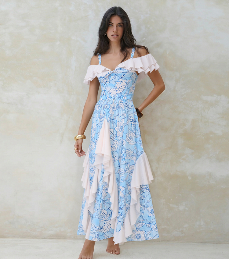 Off-shoulder Knot Decoration Swimsuit Set(s)