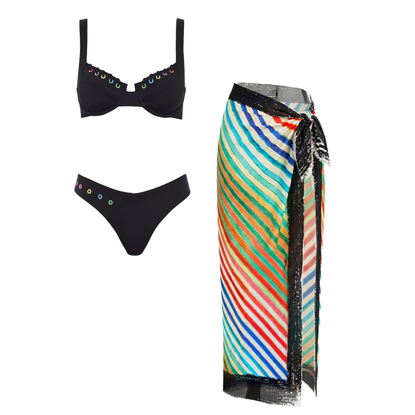 BlackStrap Embellishment Swimsuit Set(s)