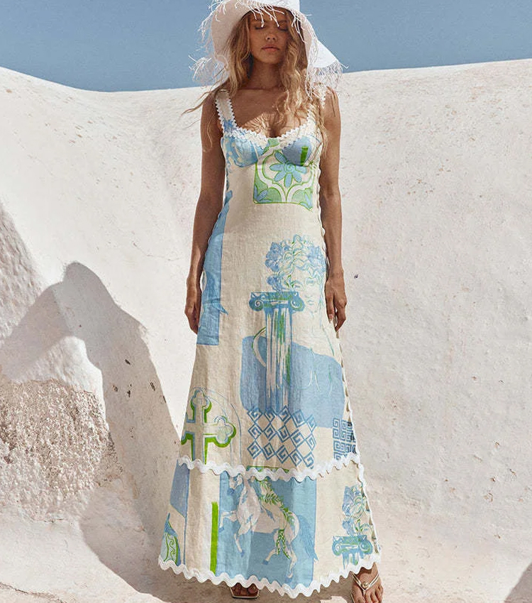 Bowknot Printed Dress