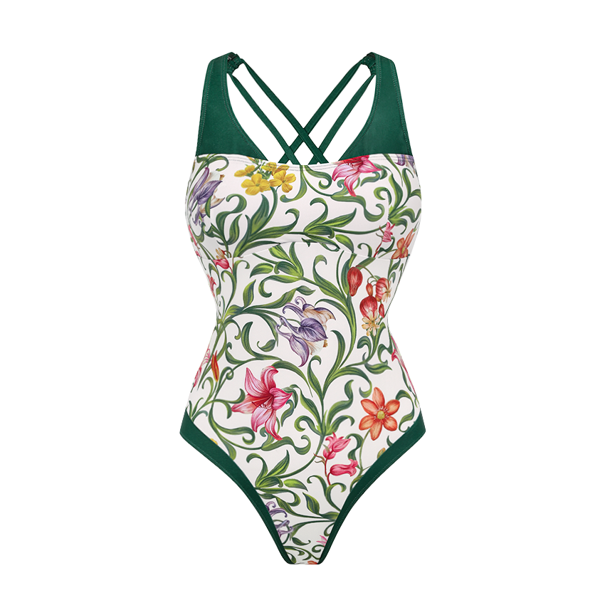 V Neck Printed Swimsuit Set(s)