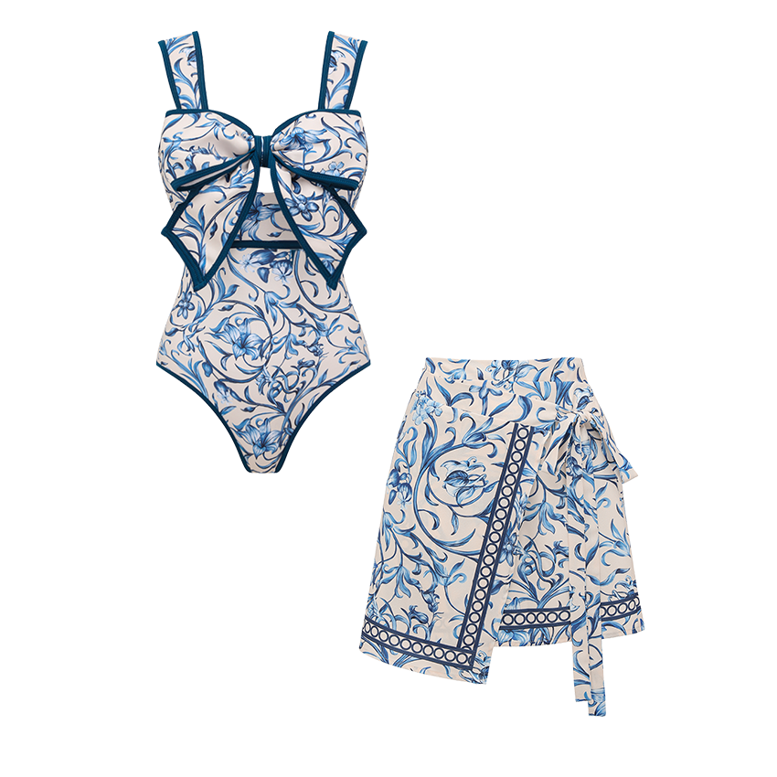 [Copy][Copy]Backless Lemon Printed Swimsuit Set(s)