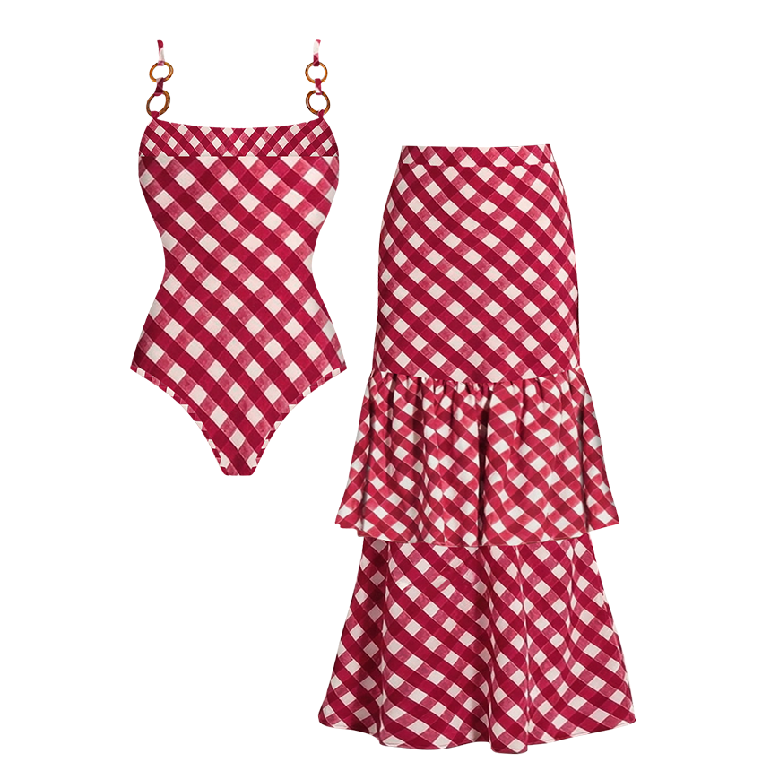 Plaid Printed Swimsuit Set(s)