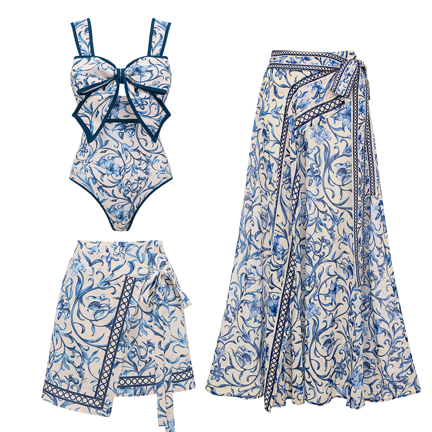 [Copy][Copy]Backless Lemon Printed Swimsuit Set(s)