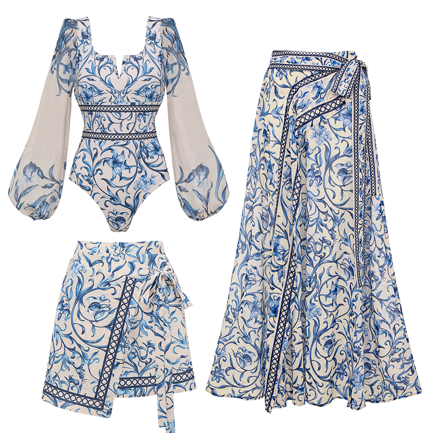 [Copy][Copy][Copy][Copy]Backless Lemon Printed Swimsuit Set(s)