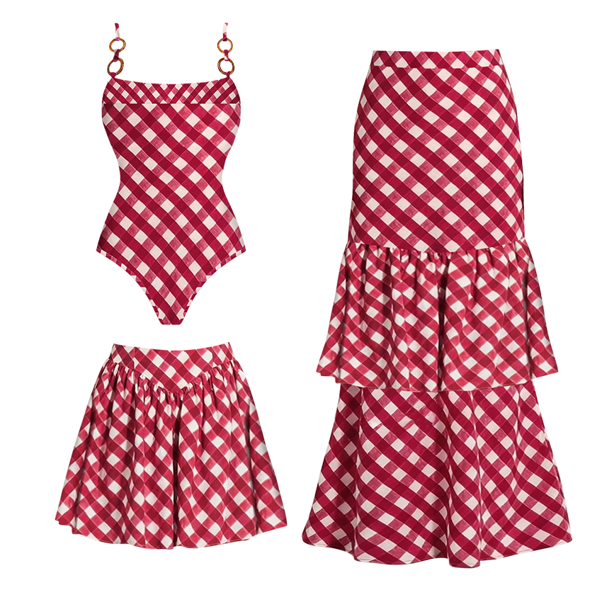 Plaid Printed Swimsuit Set(s)