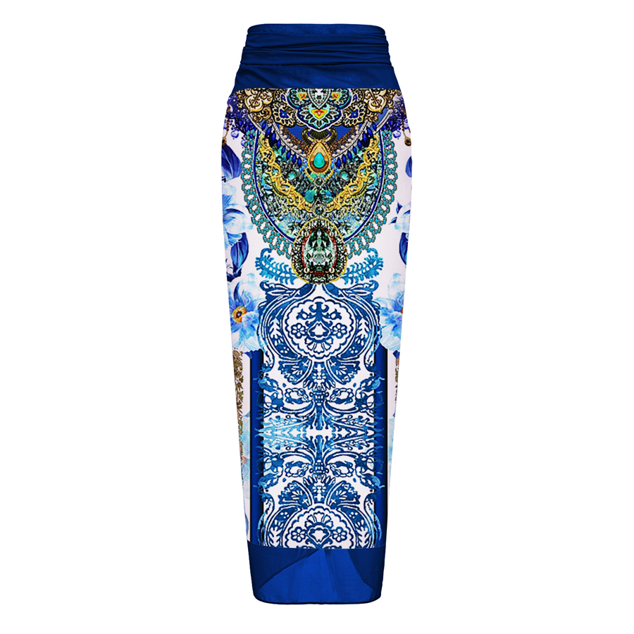 Reversible Tie-shoulder One Piece Swimsuit and Sarong Flaxmaker