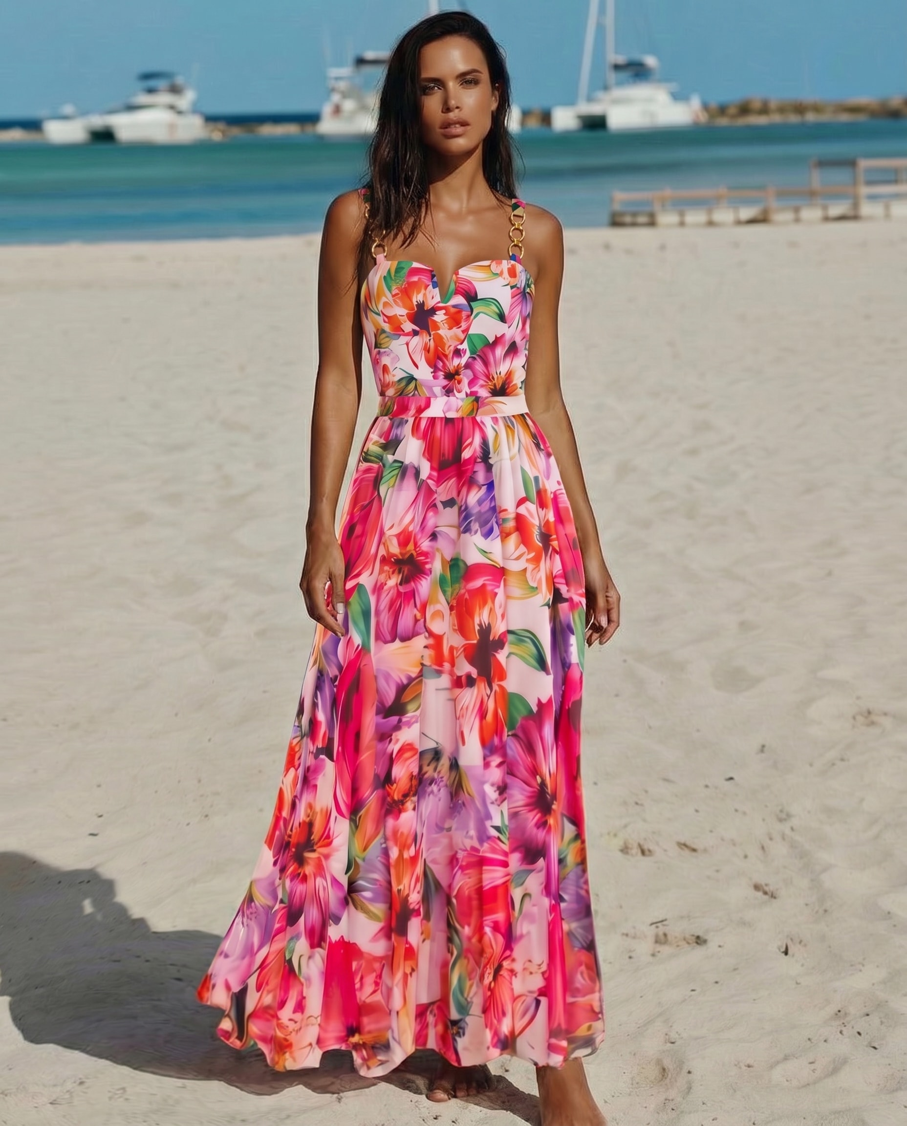 Flowers In Full Bloom Print Swimsuit Set(s)
