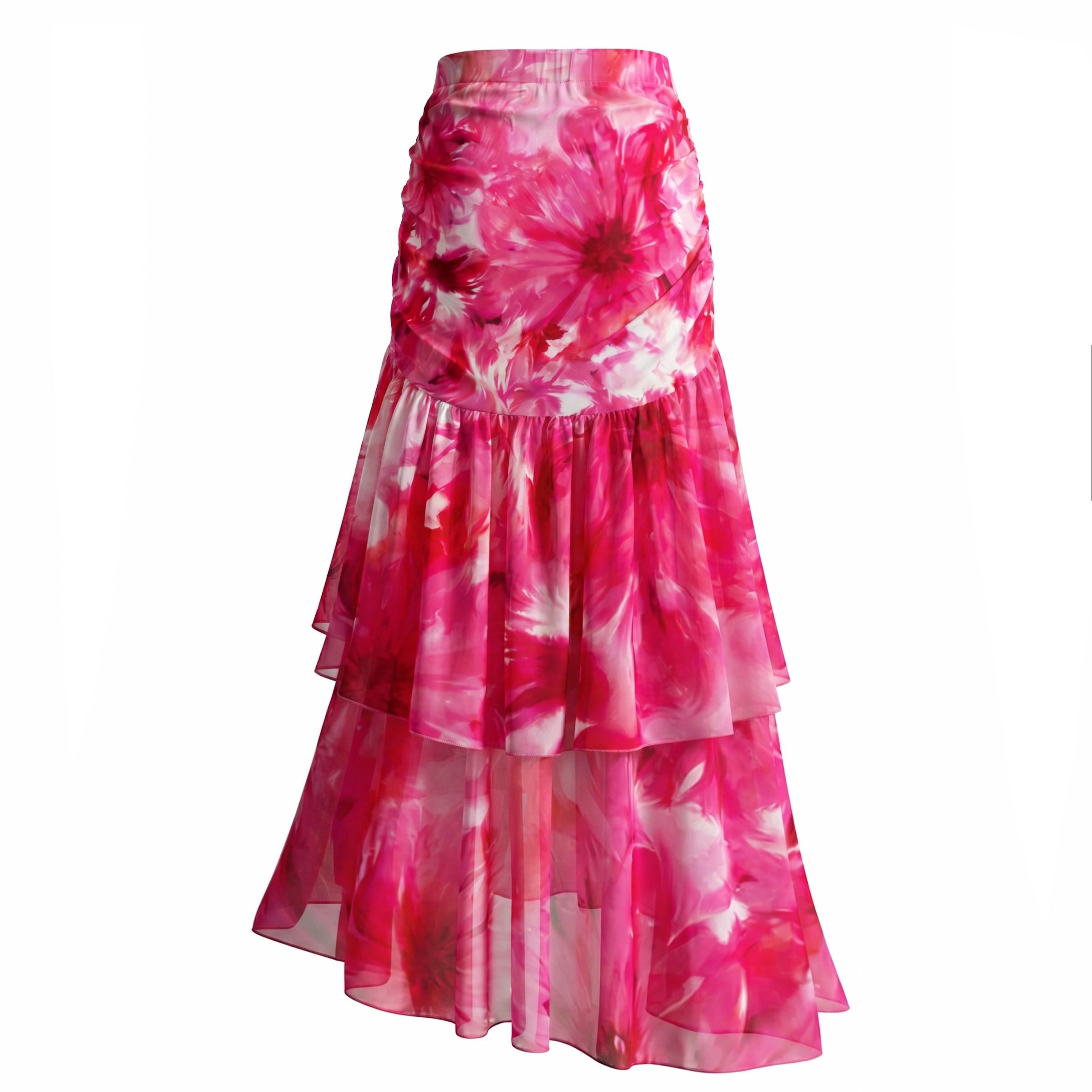 Floral Printed Halter Bikini Swimsuit and Skirt