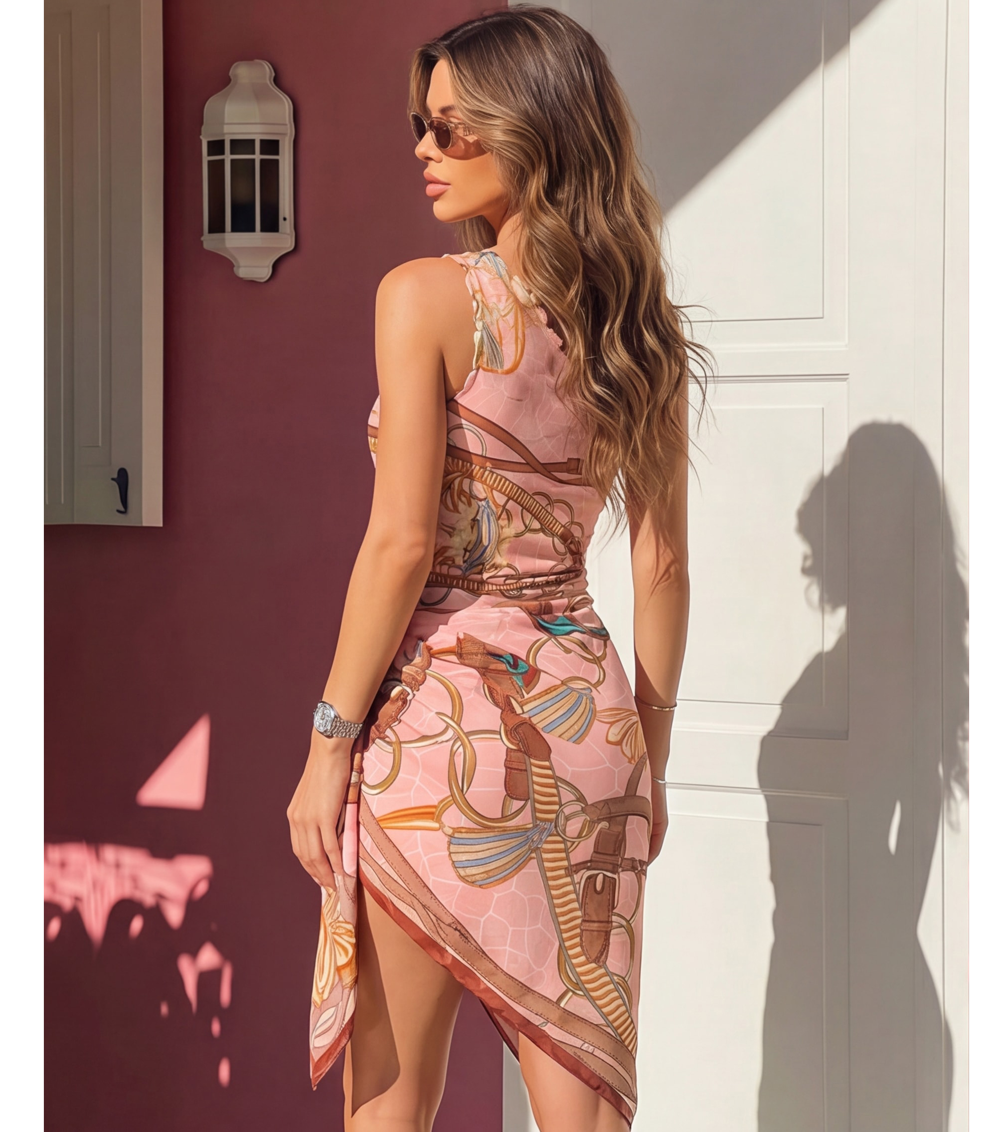 One Shoulder Lace Printed Swimsuit Set(s)