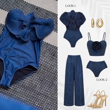 Off Shoulder 3D Flower Printed One Piece Swimsuit and Skirt