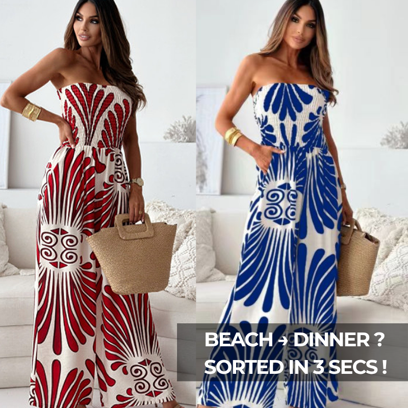 Bandeau Printed Jumpsuit