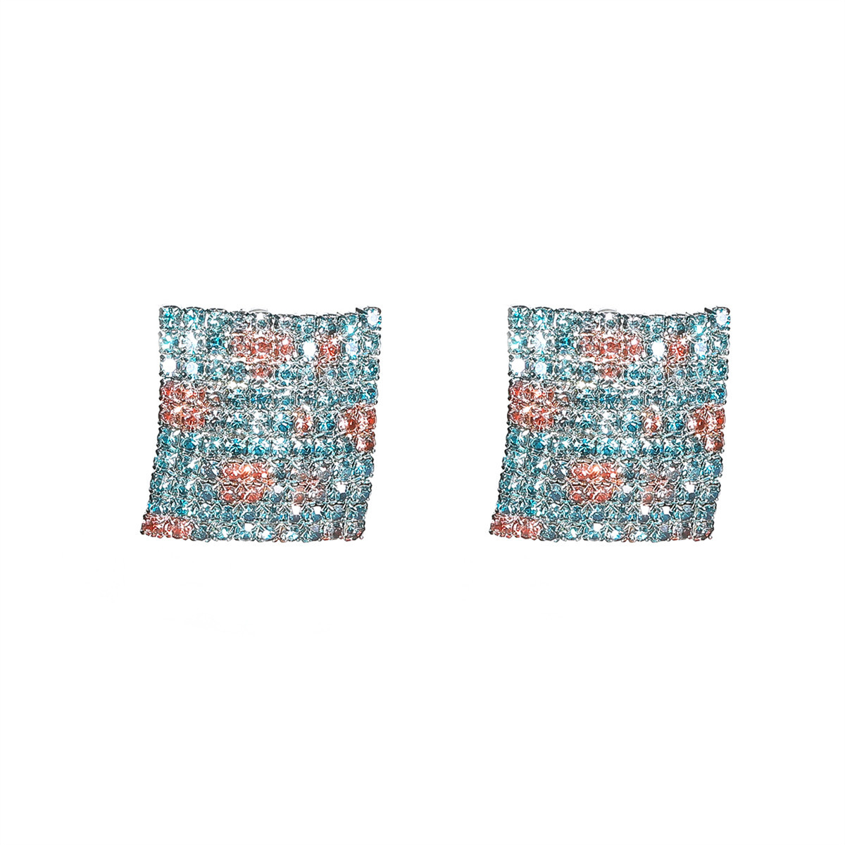 Square Rhinestone Stud Earrings