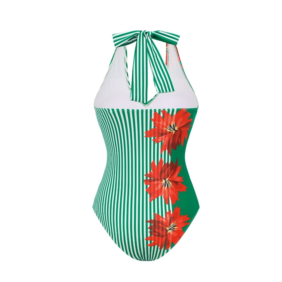 Plus Size Halter Blossom Print One Piece Swimsuit and Skirt/Pants