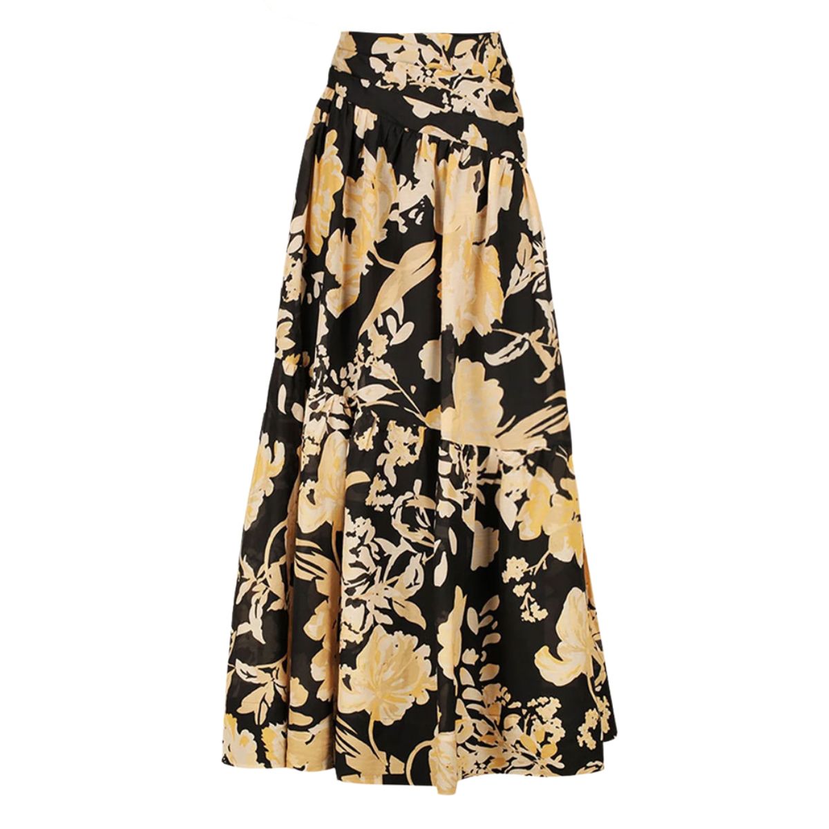 Off Shoulder Flower Printed One Piece Swimsuit and Skirt