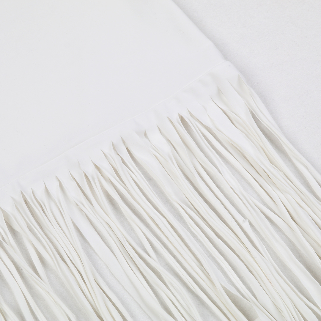 Tassel Solid Color Bikini Swimsuit and Sarong