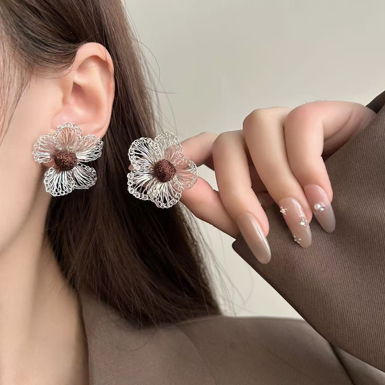 Hand-woven Flower Earrings