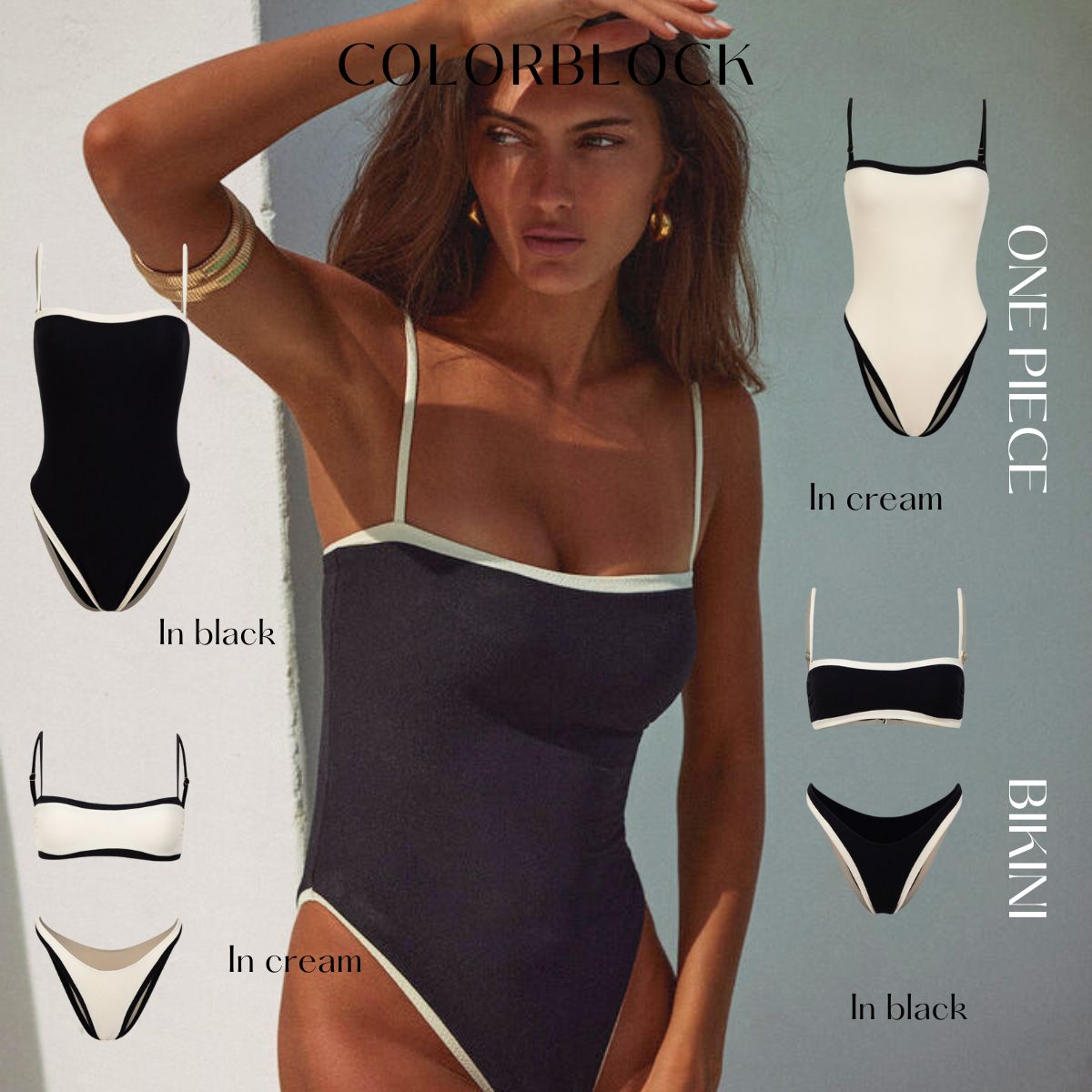Color Block One Piece Swimsuit