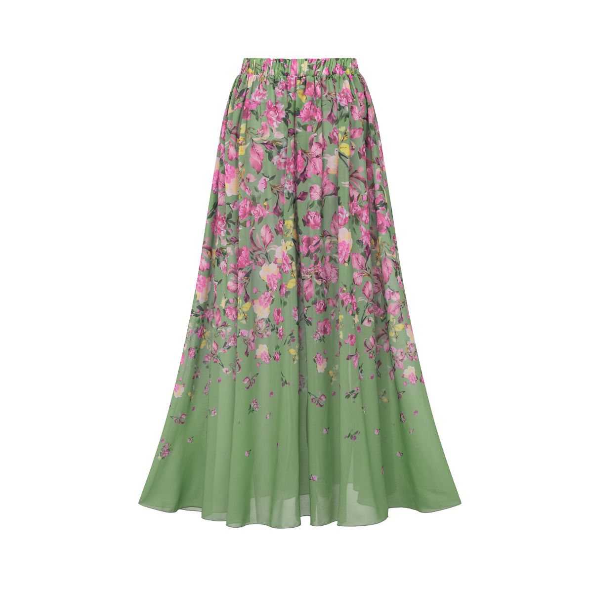 Long Sleeve Floral One Piece Swimsuit and Skirt