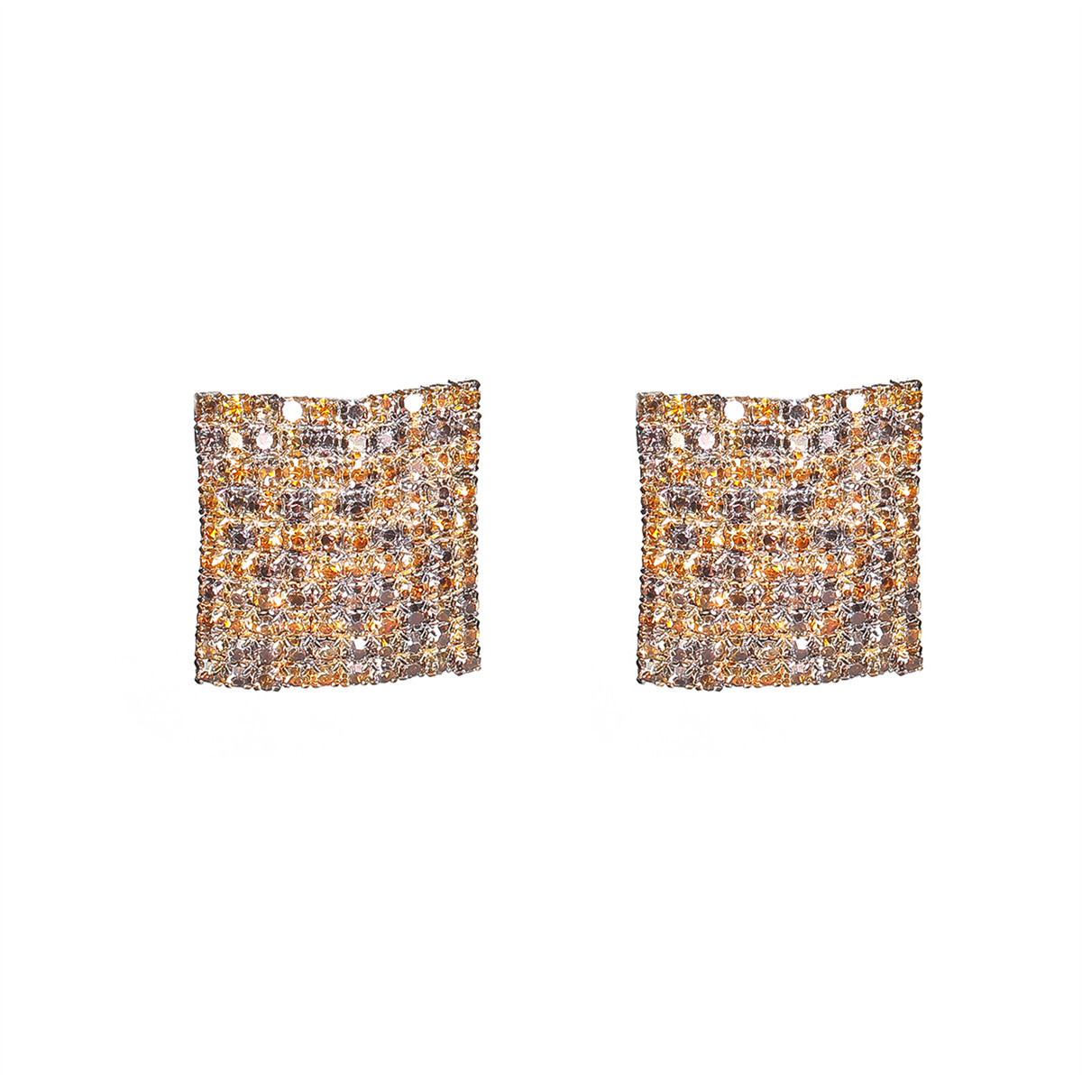 Square Rhinestone Stud Earrings