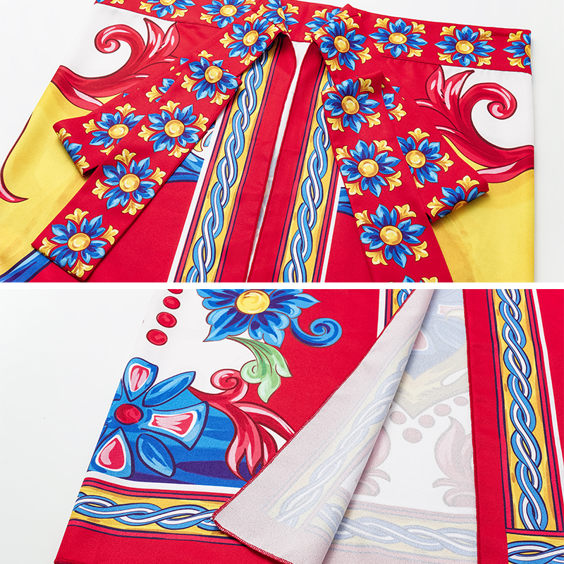 Sling Pattern Print Bikini Swimsuit and Skirt