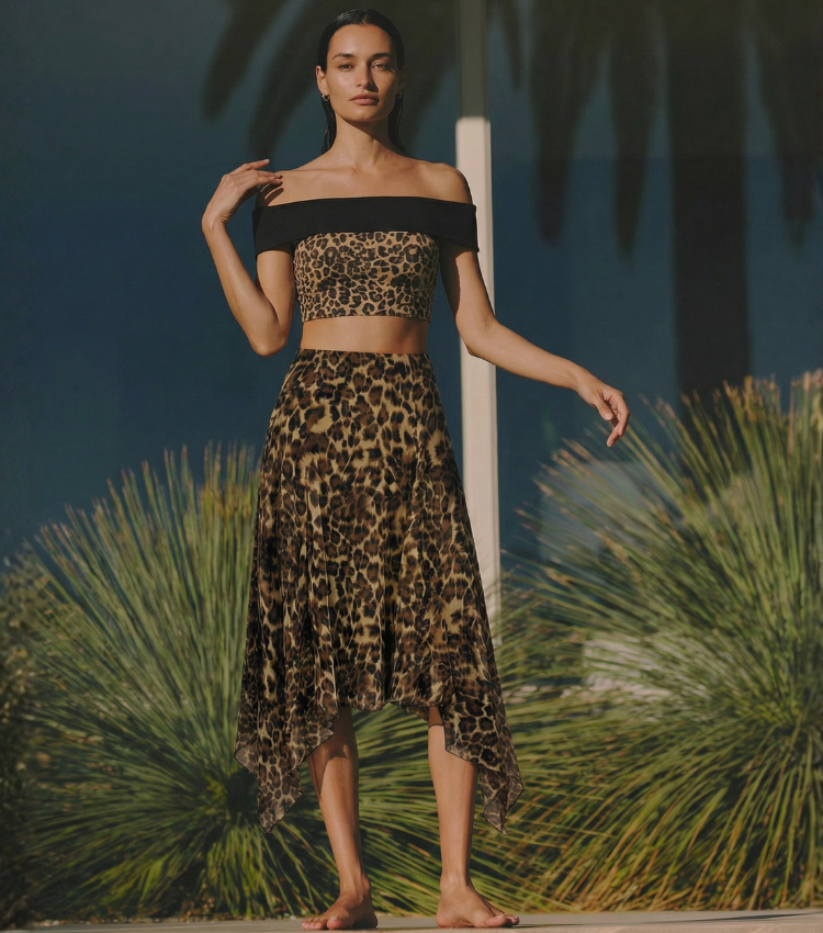 Leopard Print Color Blocking Swimsuit Set(s)