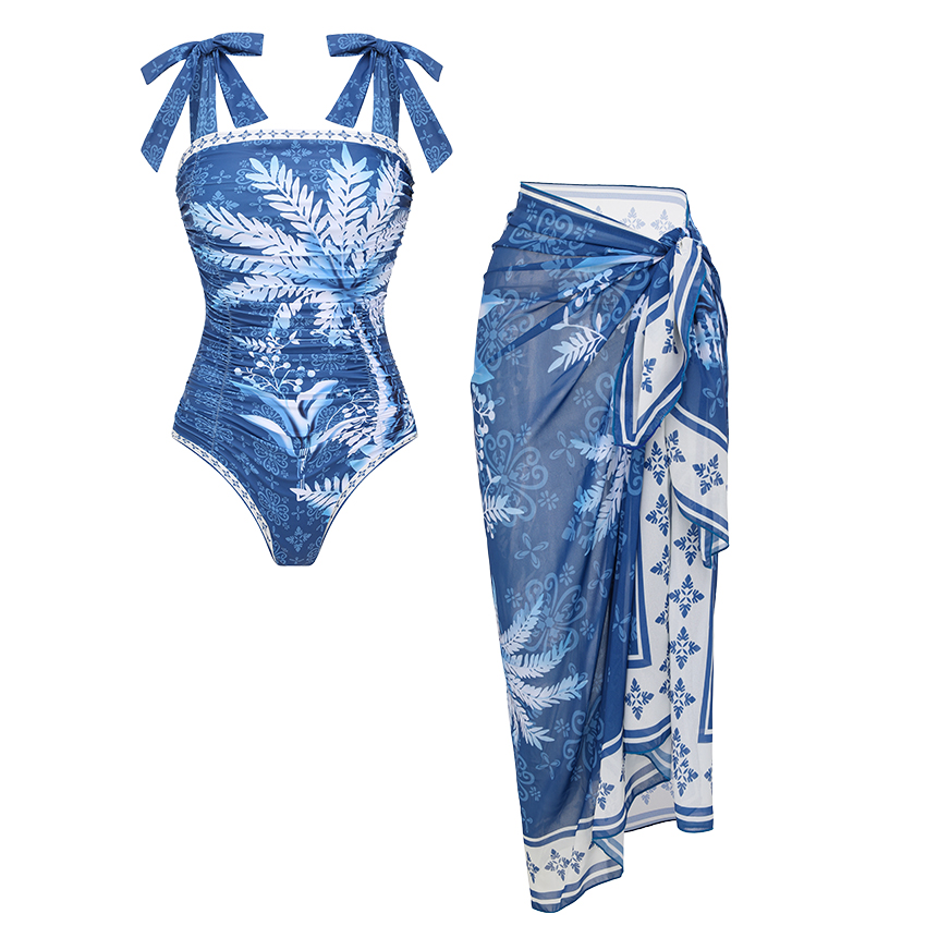 [Copy][Copy][Copy]Sling Mesh Paneling Flower Print Red Swimsuit Set(s)