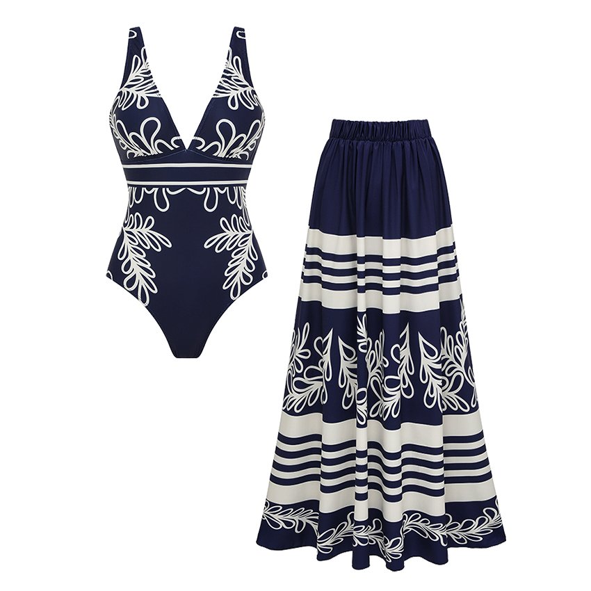 [Copy][Copy][Copy][Copy][Copy]V Neck White Laser Cutting Flower Cut Out Swimsuit Set(s)