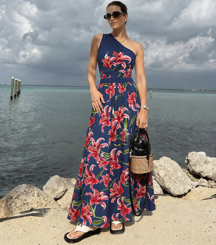 V Neck Iris Print Various Ways To Wear Swimsuit Set(s)