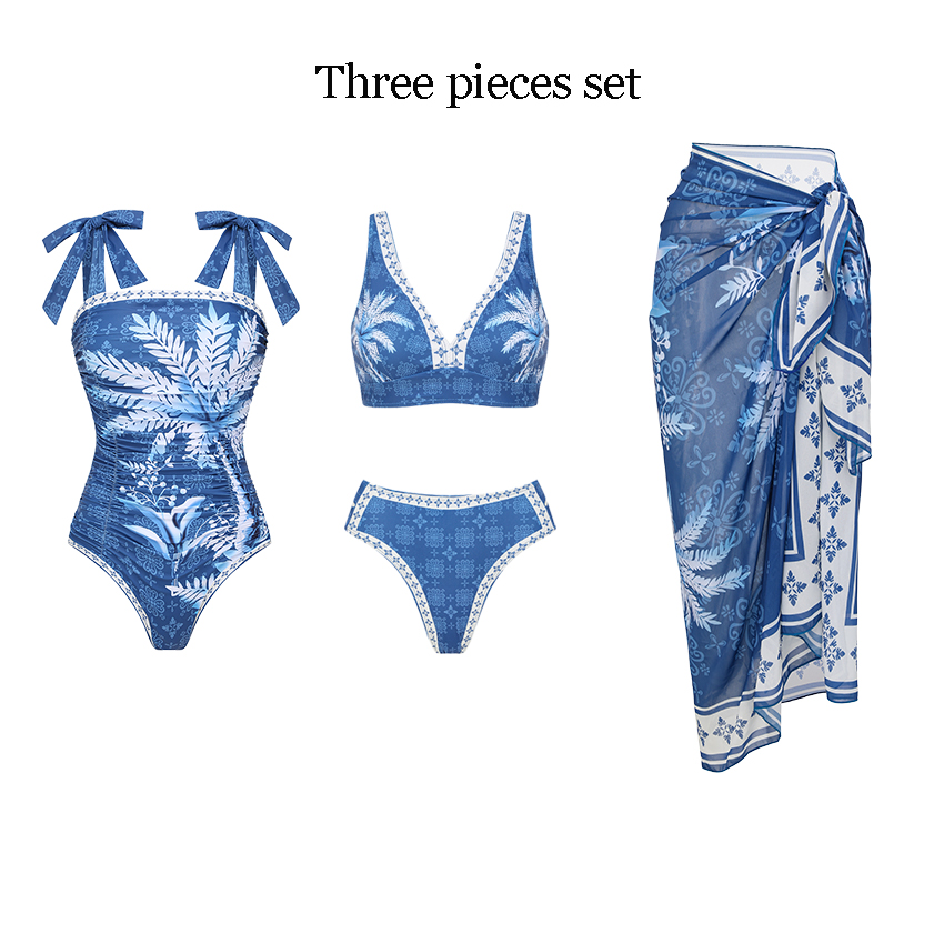 [Copy][Copy][Copy]Sling Mesh Paneling Flower Print Red Swimsuit Set(s)