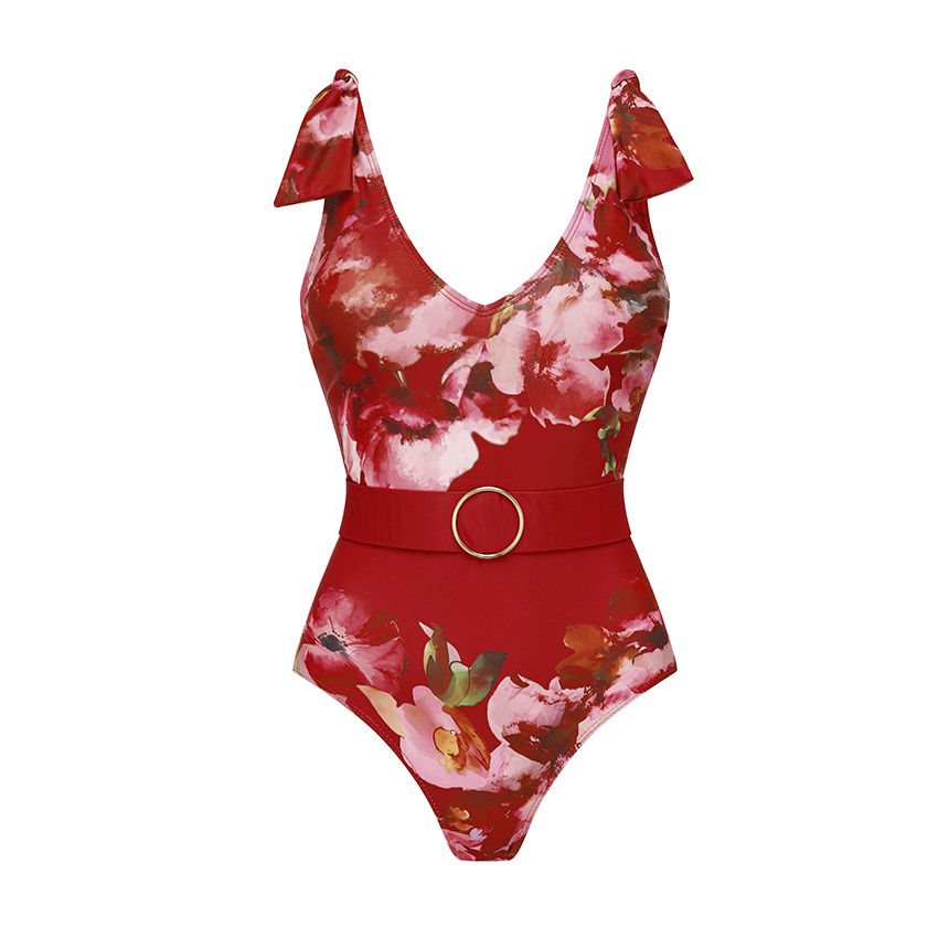 [Copy][Copy][Copy][Copy] Adjustable shoulder straps Green Print Swimsuit Set(s)