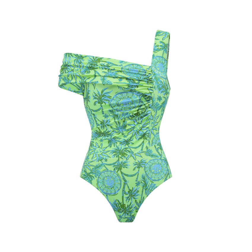 Off Shoulder Printed Swimsuit Set(s)