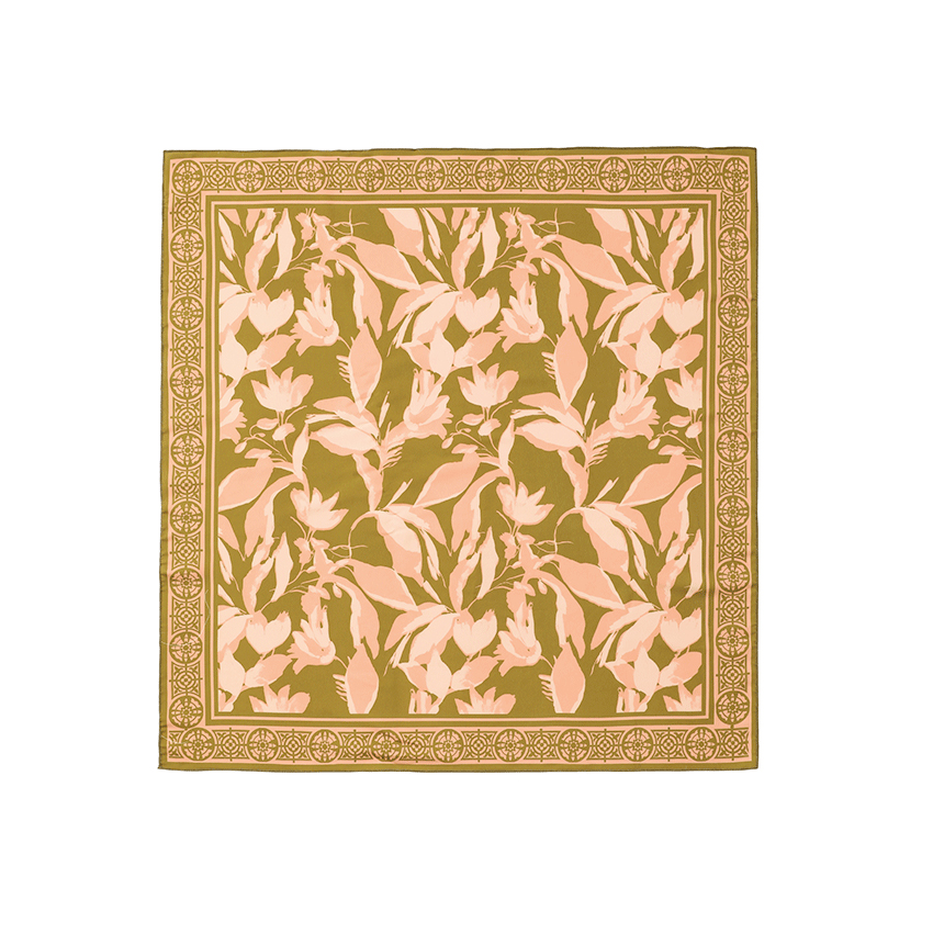 Leaves Print Square Scarf