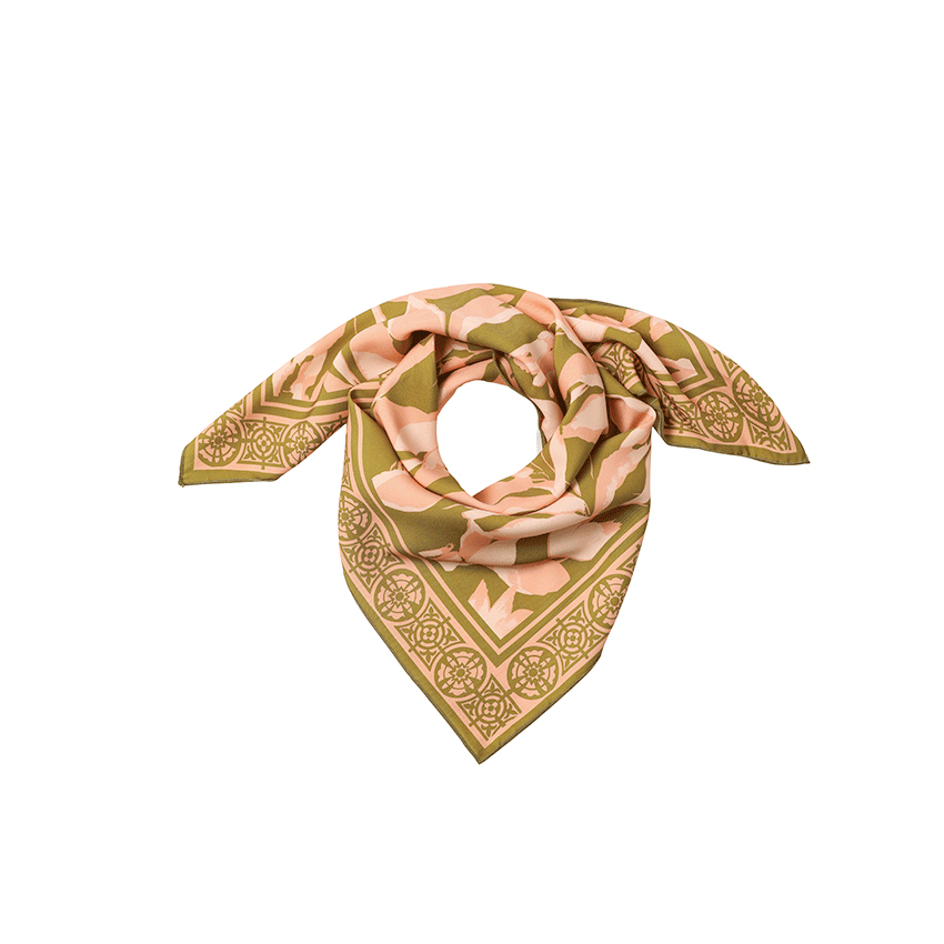 Leaves Print Square Scarf