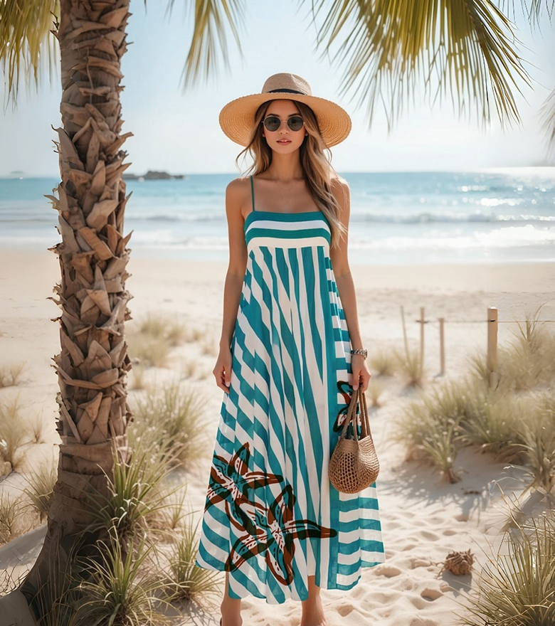 Striped Spaghetti Strap Dress