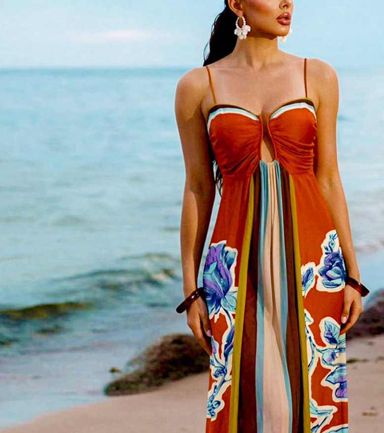 Placement Print Sleeveless Dress