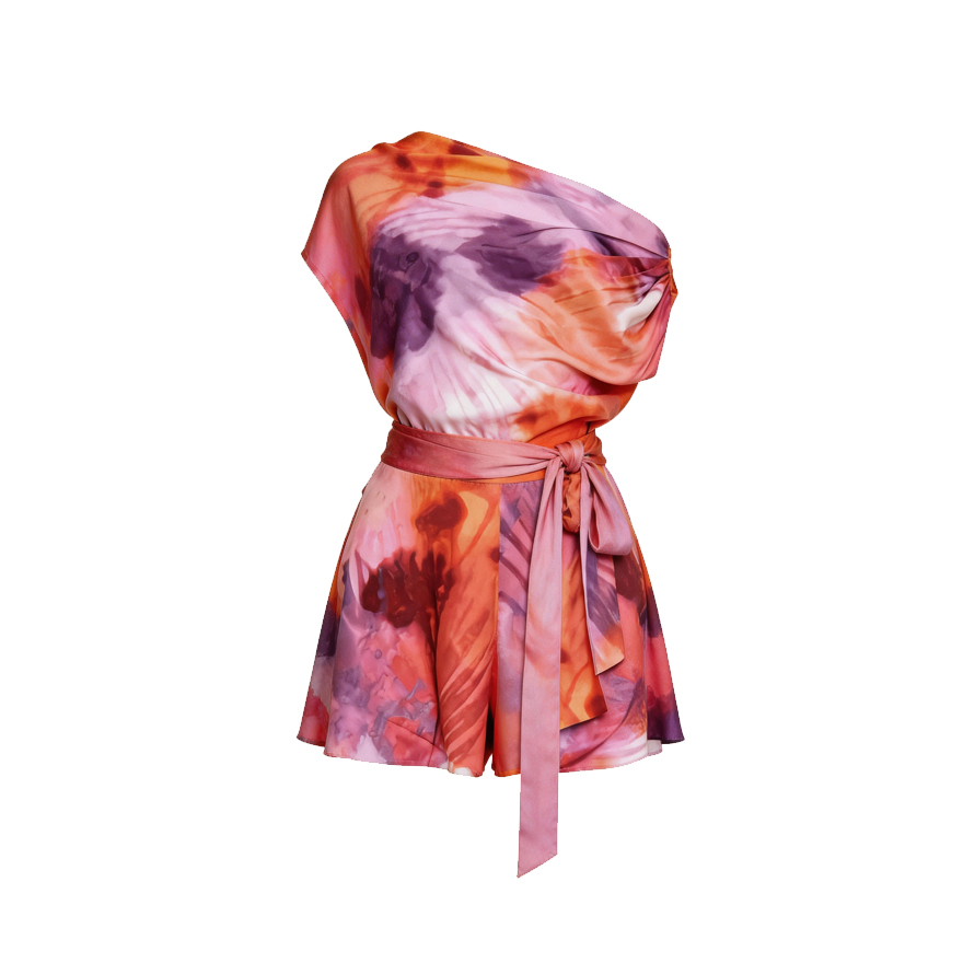 Printed jumpsuit skirt